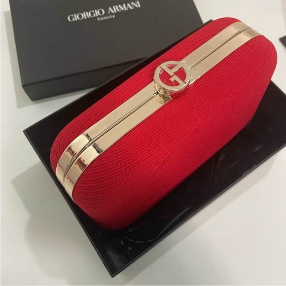 Giorgio Armani Other - Giorgio Armani Red Clutch with Gold Logo